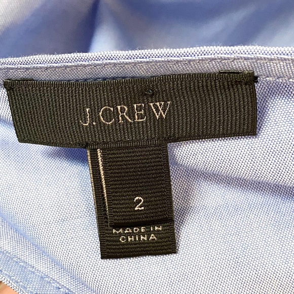 J. CREW Oxford Cotton Tie Bow Back Top Blouse 2 - Picture 5 of 7